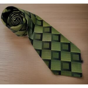 Geoffrey Beene Olive Green Diamond pattern 60" X 3.75" Silk